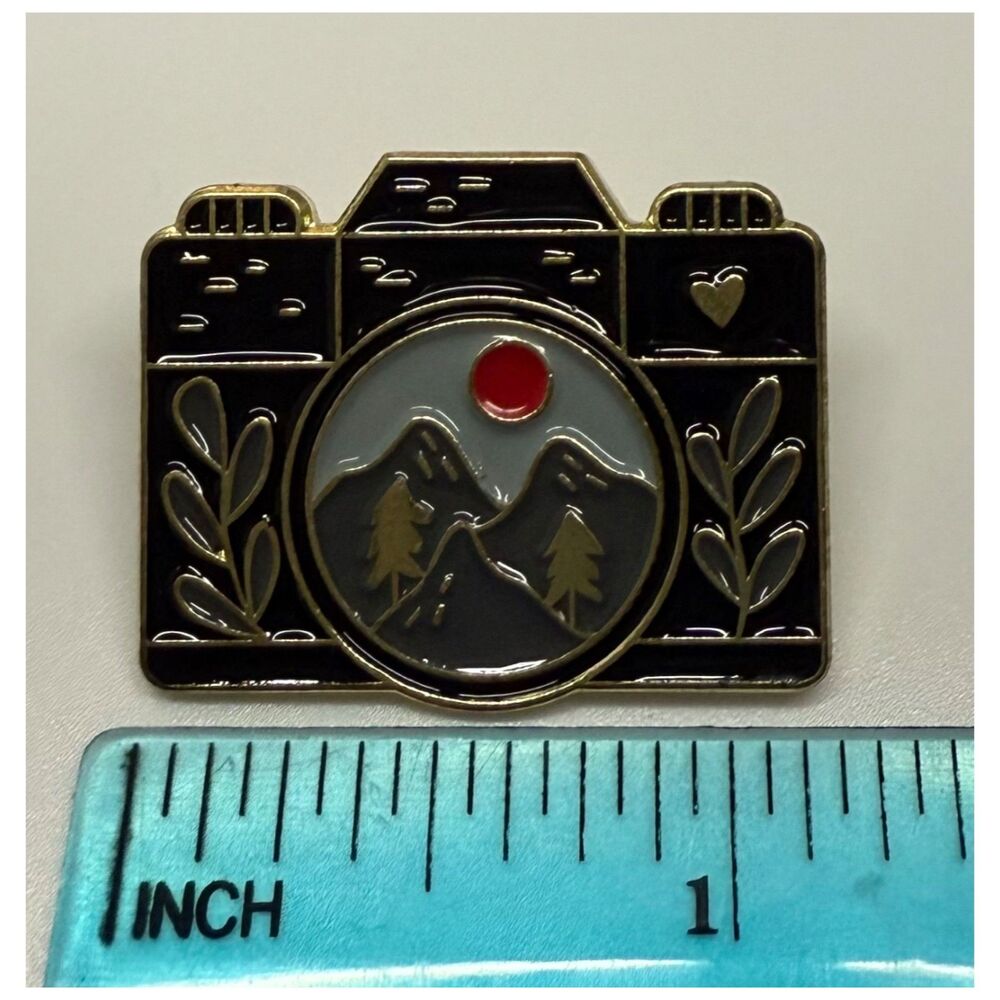 Camera Lover's Mountain Enamel Pin - Picture 2 of 2